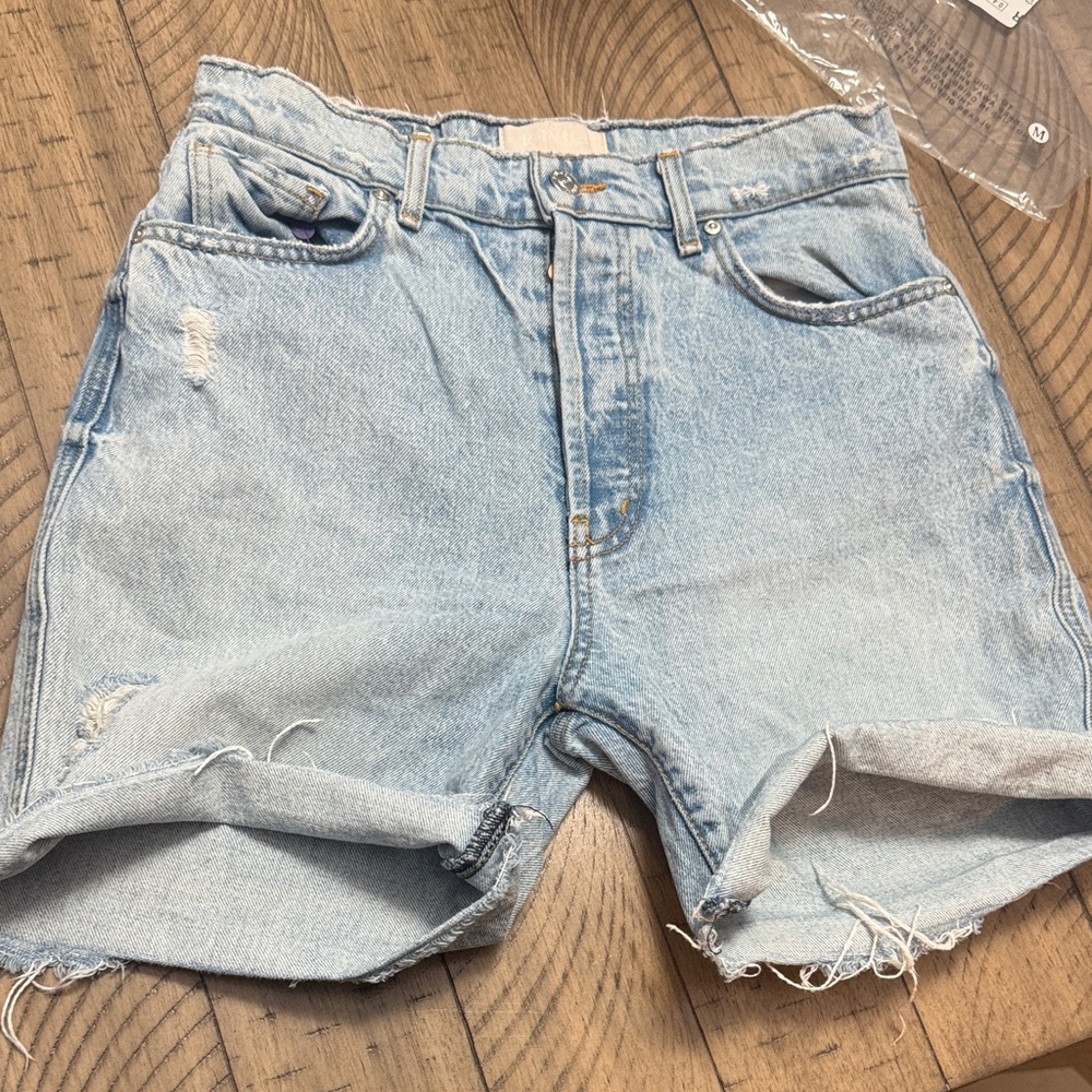 REVICE Light Blue Denim Cutoff Shorts